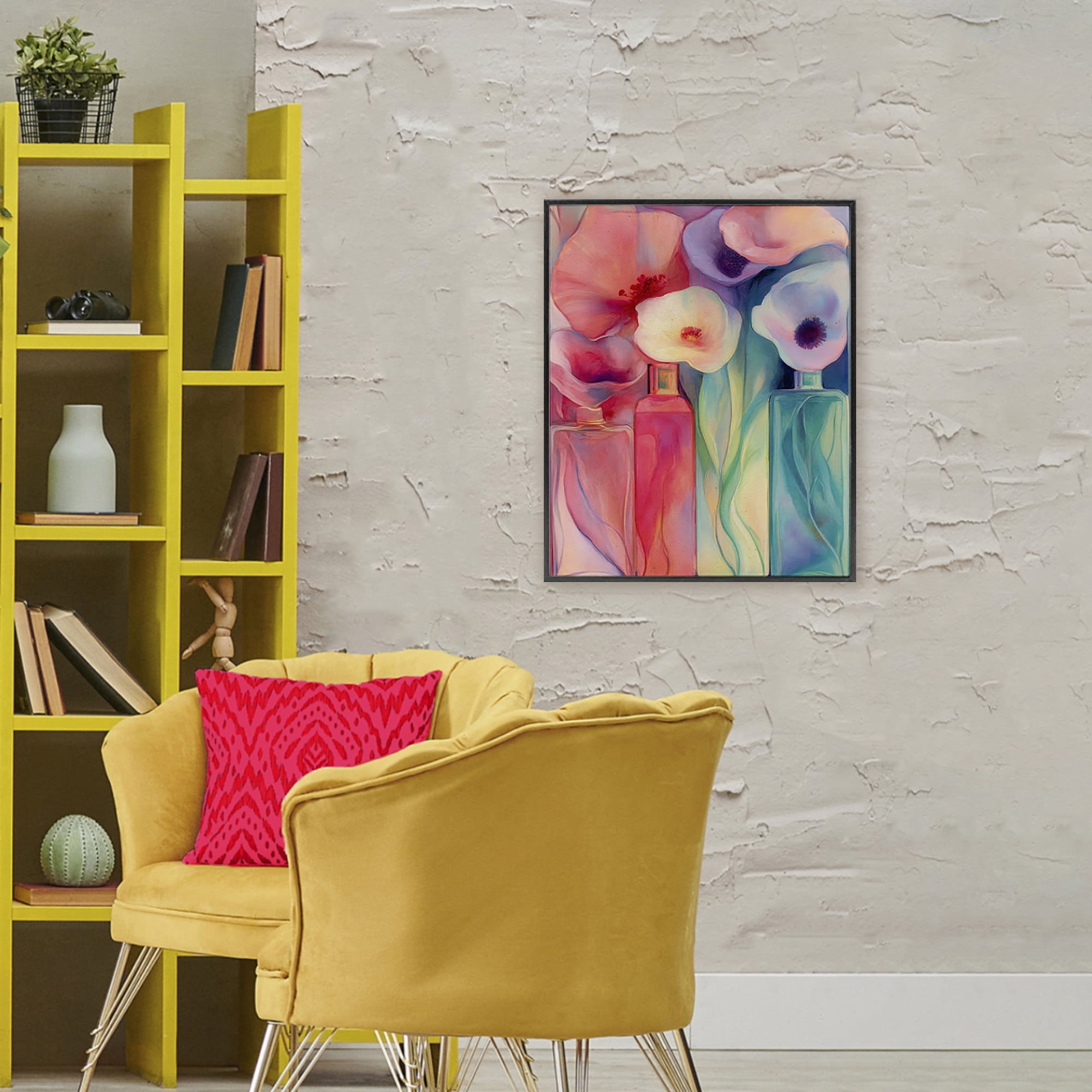 Stupell Industries Petal Logic Gradient Black Framed Giclee Art, design by Annabelle Hall