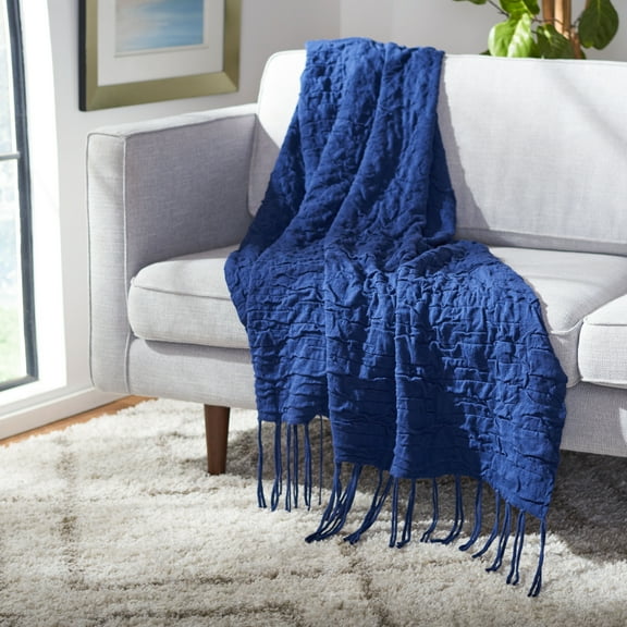 SAFAVIEH Delena Throw Blanket Indigo