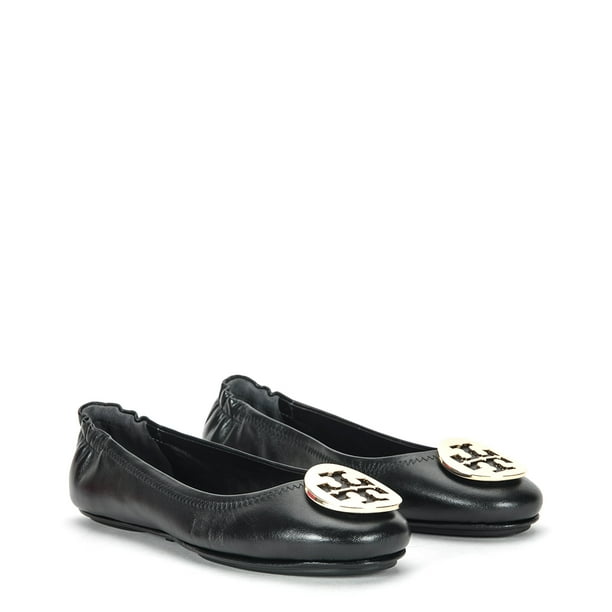 Tory Burch - Tory Burch Women's Minnie Travel Ballet Soft Nappa Leather Black / Gold - 7M