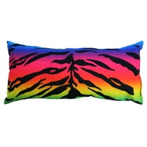 Everything Comfy Tiger Print Decorative Pillow, 16x6 Inch, Rainbow Gradient,
