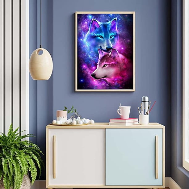 5D Diamond Painting Wolf – Complete DIY Schilderset Met Ronde Steentjes Voor Volwassenen En Kinderen