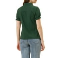 thumbnail image 3 of INSPIRE CHIC Women's Chic Tops Peter Pan Collar 1950s Vintage Button Down Cotton Blouses L Dark Green, 3 of 6