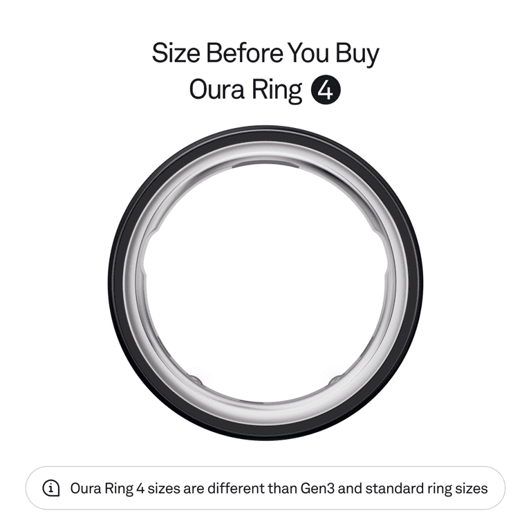 Oura Ring 4, Black, Size 6, Smart Wearable, Sleep, Fitness & Heart