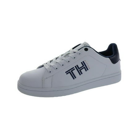 Tommy Hilfiger Mens Faux Leather Casual and Fashion Sneakers White 12 Medium (D)