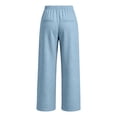 thumbnail image 6 of ZHOGXU Casual Wide Leg Drawstring Pants Womens With Elastic Waist Loose Straight Trousers Solid Color Sport Sweatpants Classic Style, 6 of 7