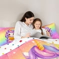 thumbnail image 4 of Feelyou Kawaii Unicorn Animal Twin Bedding Sets 7-Piece for Kid, Stars Rainbow Glitter Bedding Comforter Set, Cute Cartoon Theme Reversible Sheet Sets, Microfiber Bedroom Decor, 4 of 7