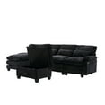 thumbnail image 2 of 106" U Shape Sectional Sofa Cloud Couch for Living Room, Upholstery Comfy Modular Sofas, 4 Seat Chenille U-Shaped Sleeper Sofa with Chaise Lounge, Ottoman & Pillows (Black), 2 of 11
