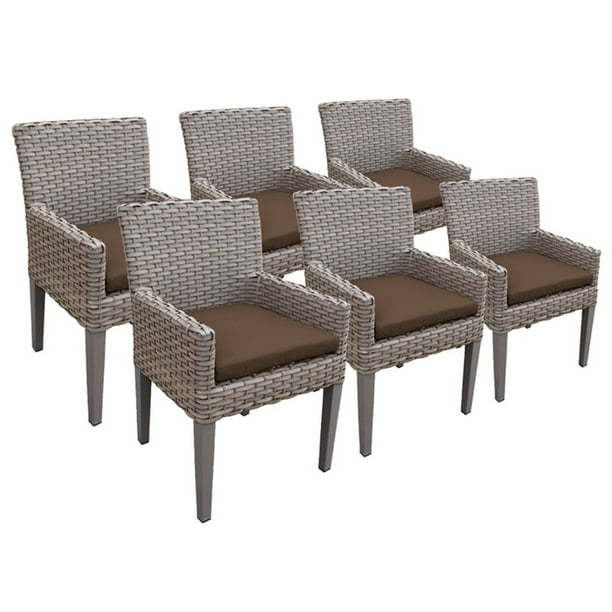 Tk Classics Oasis Patio Dining Arm Chair In Dark Brown Set Of 6 Com Tk Classics Oasis Patio Dining Arm, Oasis Patio Furniture
