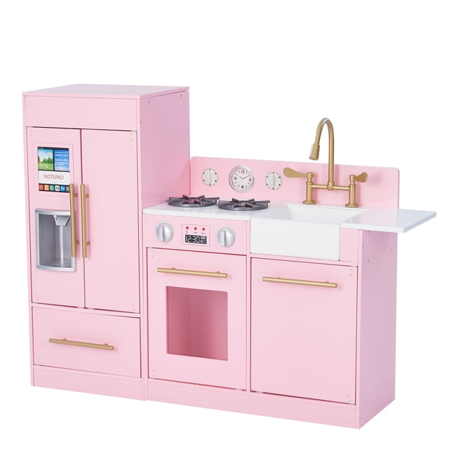 Teamson Kids Play Kitchen Roleplay Toy Playset Little Chef Charlotte Modern Pink