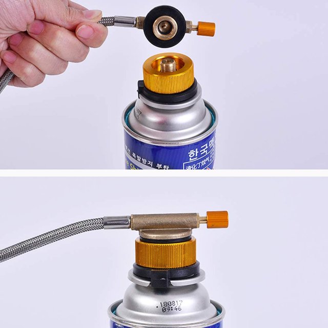 2 uds adaptador de cilindro de Gas para acampar adaptador de cabeza de conversión de Gas conector de boquilla adaptador de válvula de estufa de Gas para recipiente de butano LingWen 8390606290298