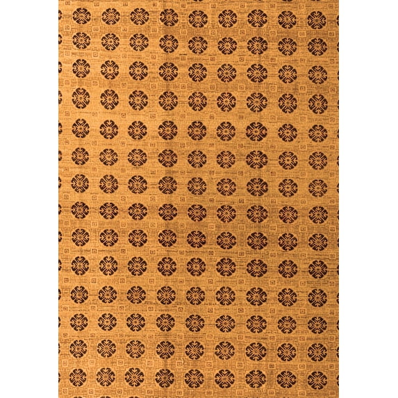 Ahgly Company Indoor Rectangle Abstract Orange Modern Area Rugs, 3' x 5'