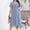 Blue, variant on Fashion Women's Casual Spring/summer V-neck Short Sleeved Printed Dress