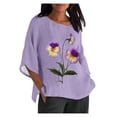 thumbnail image 1 of Birdeem Blouses pour Femmes Alzheimer Mode Décontractée Manches 3/4 Imprimé Coton Ample Blouse Haut, 1 of 12