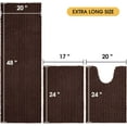 thumbnail image 3 of HAKUNA Upgrade Extra Large Brown Bathroom Rug Set 3 Pieces Ultra Soft, Thick Absorbent Bath Mats, Non Slip Chenille Toilet Mat for Bathroom, Bedroom, Kitchen, Dark Coffee, 3 of 8
