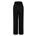 thumbnail image 5 of Ofreoo Linen Pants For Women High Waisted Pants Drawstring Elastic Business Casual Pants Loose And Comfortable Commuting Pants With Pockets, 5 of 7