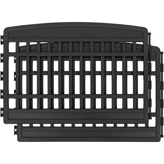 IRIS USA 24'' Pet Playpen 2 Panel Add-On, Dog Playpen, Puppy Small Medium Dogs, Heavy-Duty Molded Plastic, Rust-Free, Customizable, Black