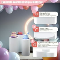 3Pcs Round Cylinder Pedestal Display Plinths Pillars Wedding Party Art Decor