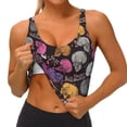 thumbnail image 2 of Sikiie Halloween Skeleton Print Strappy Sports Bra for Women Padded Push Up Sports Bra Athletic Running Sports Bra Workout Bra Yoga Bra, 2 of 5