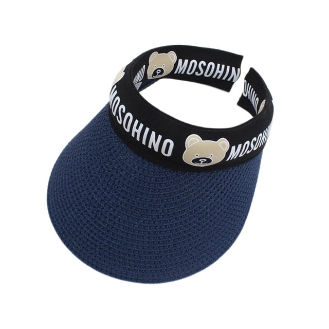Sombrero para el sol para niños, ala ancha, sombrero de copa vacía, protección solar, sombreros para niñas, sombreros bonitos Sombrero de Paja Azul