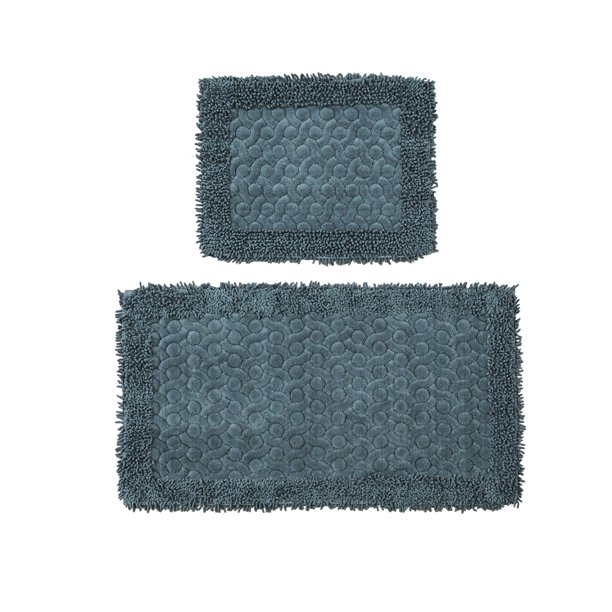 Artegrade Chios Luxury Bathroom Rug Set of 2, Piece Navy Blue Color