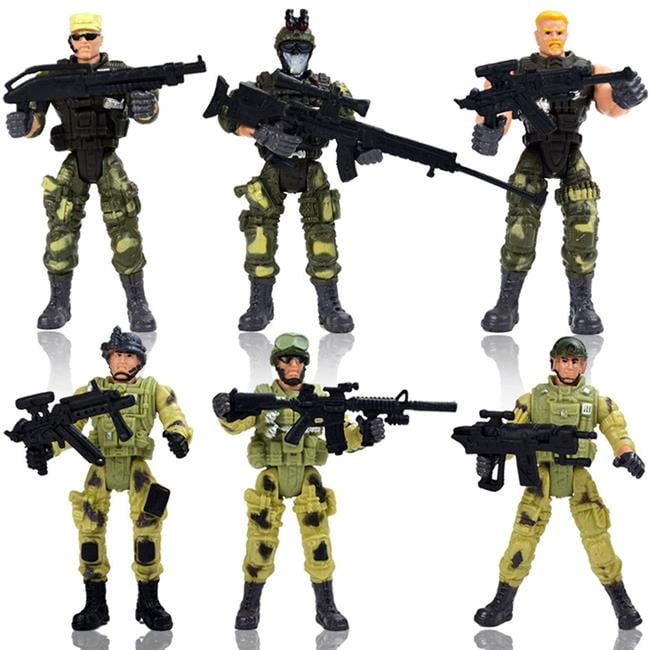 Kids Action Figure Toys 6 Male Police Soldiers with Guns Creative   Gifts