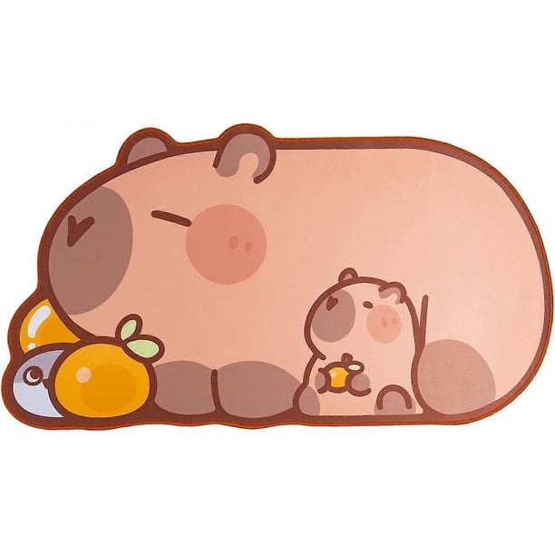 Mouse Pad - Kawaii Keyboard Gaming Computer Laptop Pad, Large Anti-Slip Rubber Base Desk Pad for Keyboard and Mouse Desktop Absorber Cover (Capybara)