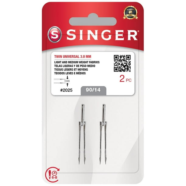 Agujas para Máquina de Coser SINGER Twin Universal 2025 Tamaño 90/14