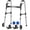 Black Walker With Balls, variant on Folding Walker with 2 Skis and 5" Wheels, Lightweight Walkers for Seniors and Adults, Supports Up to 350 Pounds, Adjustable Height, Compact Standard Walker, Blue
