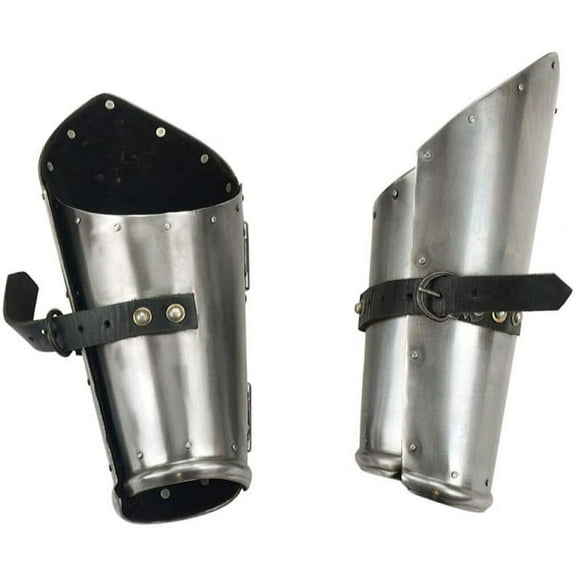 Steel Hinged Bracers with Leather Lining SCA LARP Re-enactment