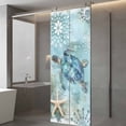 thumbnail image 3 of Ocean Sea Window Privacy Film Turtle Starfish Undersea Nautical Vintage Blue Decorative Glass Window Film UV Blocking Static Cling Non-Adhesive Sticker Covering for Home Door 23.6 x 59 inches, 3 of 7