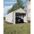 thumbnail image 4 of Heavy Duty Zippered Door Panels for Metal Carports – Waterproof, Weatherproof PE Tarp Enclosure with Ball Bungees, Global Replacement Garage Front & Back Covers, Grey, 13FT Width, 4 of 5