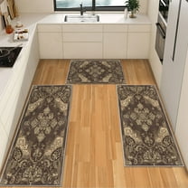 IsecretJoy Washable Kitchen Rugs Sets of 3, Non Slip Kitchen Mats for Floor Waterproof & Stain Resistant Runner Rug for Kitchen, Laundry Room, Hallway