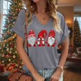 thumbnail image 2 of Womens T Shirts Christmas Santa Print V Neck Short Sleeve Graphic Spring And Summer Casual Outfits Hawaiian Shirt For Women, 2 of 4