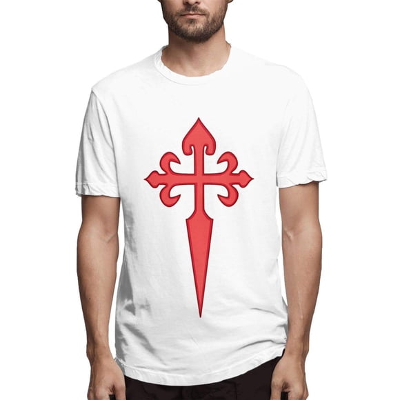 Camiseta GTUGHDK con escudo medieval de los Caballeros Templarios, casual, blanca