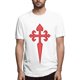 thumbnail image 1 of Camiseta GTUGHDK con escudo medieval de los Caballeros Templarios, casual, blanca, 1 of 3