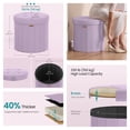 thumbnail image 4 of LEDREM Storage Ottoman, Velvet Vanity Chair with Storage, Folding Foot Rest, 18.5 x 18.5 x 17.7 Inches, Purple, 4 of 8