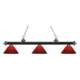thumbnail image 2 of 3 Light Island/Billiard In Billiard Style 14.25 Inches Wide By 14.25 Inches High-Matte Black Finish-Red Shade Color Z-Lite 200-3Mb-Prd, 2 of 2