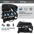 thumbnail image 3 of Bolso de Bowling GoHimal Doble Roller para 2 Bolas con Compartimento para Zapatos 102 cm, 3 of 6