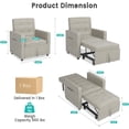 thumbnail image 2 of Sleeper Chair, 3-in-1 Convertible Sleeper Chair, Pull Out Sofa Bed with Adjustable Backrest & Modern Linen Fabric for Living Room Apartment Small Space, 2 of 9