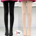 thumbnail image 2 of BLVB 2PC Girls Tights Women Dance Stockings Soft Footed Opaque Tights for Toddler, Kids and Women Beige, 2 of 7