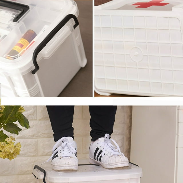 Boîte de Premiers Soins Ménagère à Plusieurs Couches, Rangement de Premiers Soins Intérieur Extérieur, Organisateur de Rangement Portable pour Bandage et Coussinets de Préparation, Étui, L