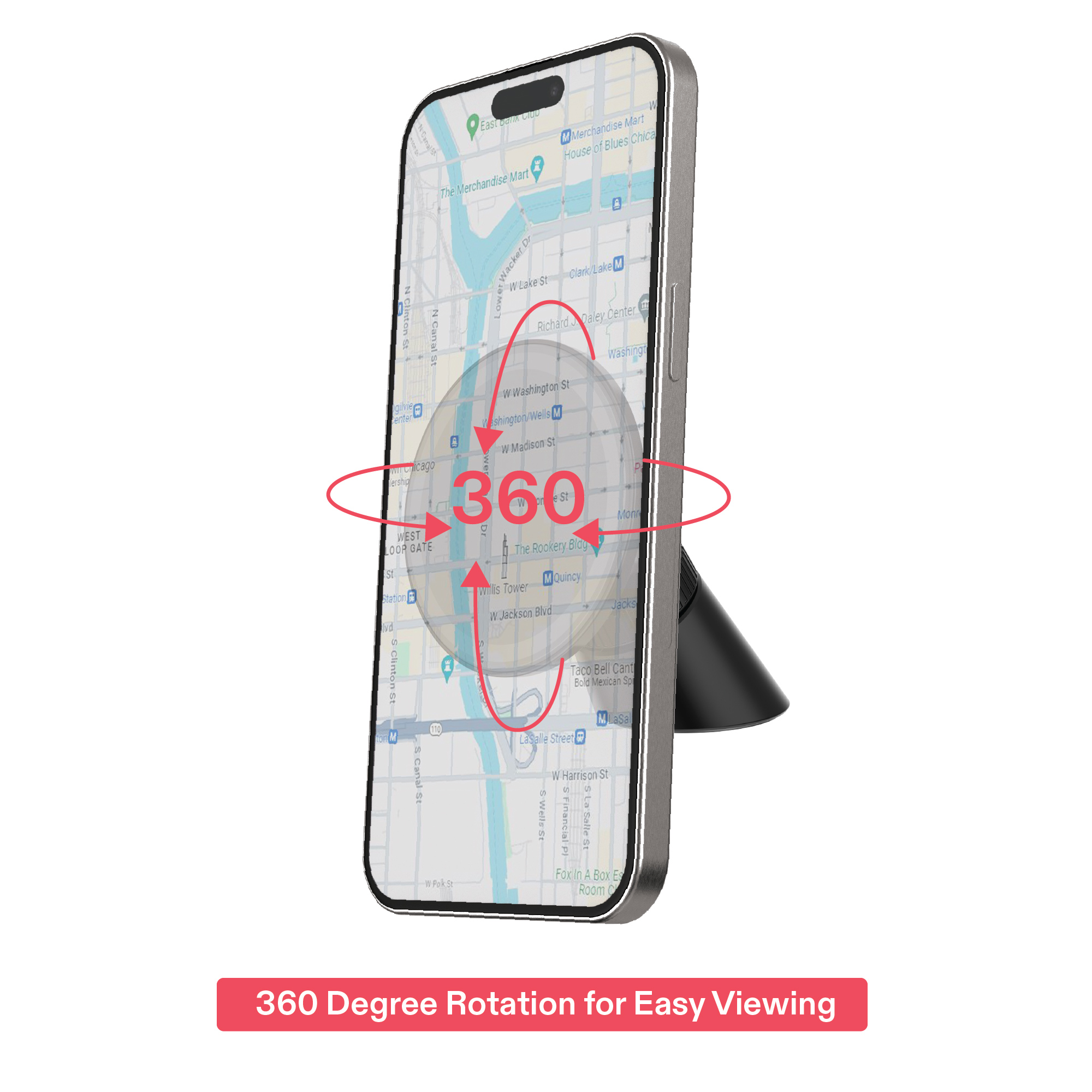 onn Magnetic Car Vent/Dash Phone Mount, Black photo 4