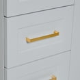 thumbnail image 4 of ARIEL 49" Grey Bathroom Vanity with 1.5" Edge Pure White Quartz Countertop & Backsplash, Center Rectangular Sink, 2 Soft Closing Doors, 9 Full Extension Dovetail Drawers, Toe Kick, Satin Brass, 4 of 9