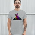 thumbnail image 3 of Tee Hunt Dj Kitty T-shirt Rainbow Cat Funny Animal Lovers Music Men's Tee, Gray, XX-Large, 3 of 5