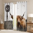 thumbnail image 2 of YST Farm Animal Curtains Cattle Daisy Flowers Blackout&nbsp;Curtains Windmill Vintage Decor Curtains&nbsp;&&nbsp;Drapes Highland Cow Wooden Plank Print Window&nbsp;Curtains, 52''Wx63''L 2 Panels, 2 of 6