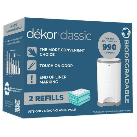 UPC: 0744953000204 | Dekor Classic Diaper Pail Biodegradable Refills | 2 Count