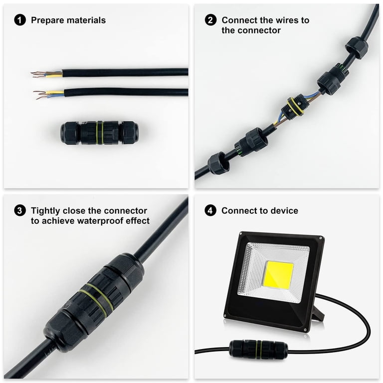 Junction Box Outdoor Waterproof IP68, 2Way M20 Electrical Boxes Extension Cord Repair Kit Coaxial Underground Cable Connector 2pcs Junction Box Outdoor Waterproof IP68, 2Way M20 Electrical Boxes Extension Cord Repair Kit Coaxial Underground Cable Connector 2pcs
