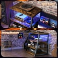 thumbnail image 6 of Homieasy 4-Tier Media Stand with Vinyl Storage, Power Outlets & LED Lights,Rustic Brown, 6 of 9