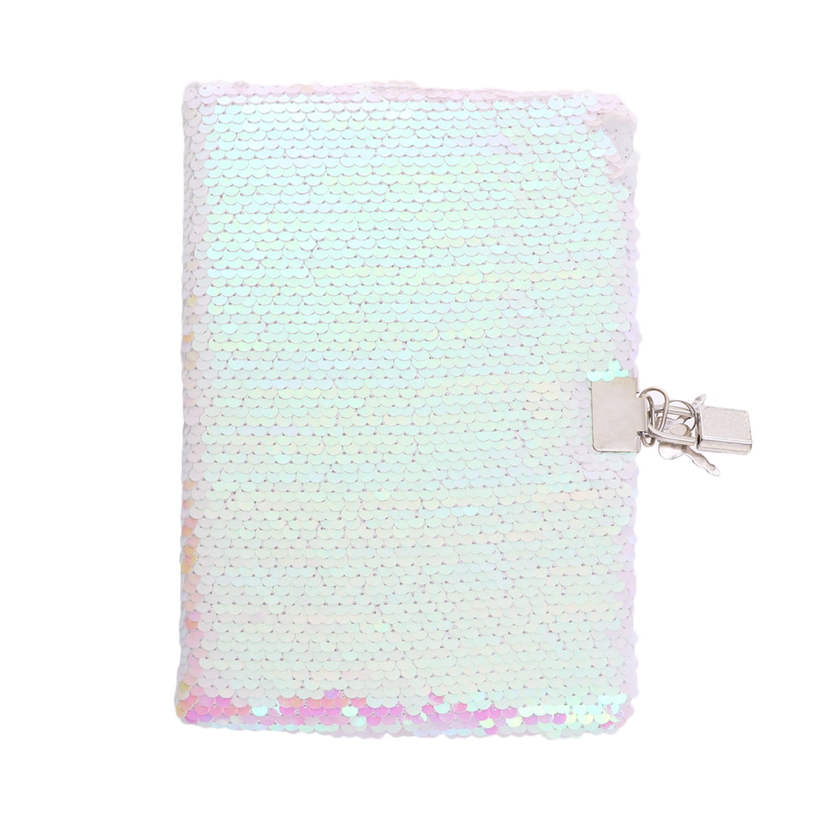 PET Sequin Notebook Notepad Memo Notebook with Lock Note Pads Schedule Checklist for Diary Journal Travel (Light Pink)