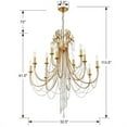 thumbnail image 5 of 12 Light Chandelier-Hand Cut Crystal Type-Antique Gold Finish   -Traditional Installation Crystorama Lighting Arc-1909-Ga-Cl-Mwp, 5 of 7